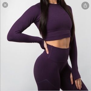 R6 Revival Long Sleeve Crop Purple - Alphalete
